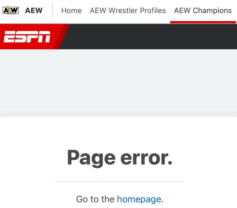 ESPN removes AEW Section from their website