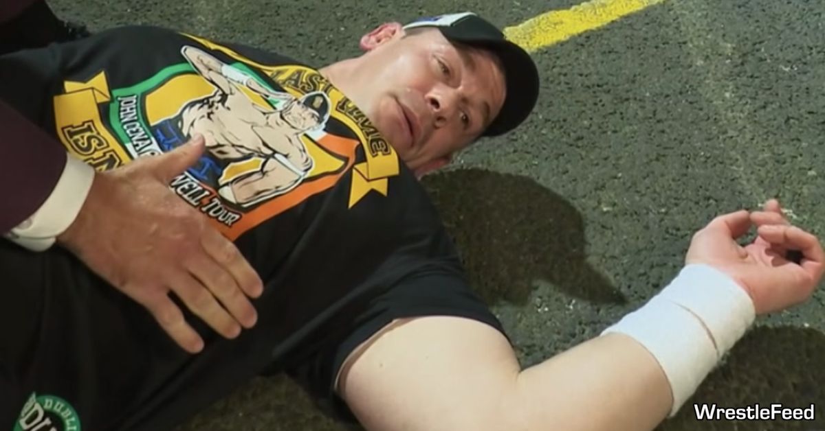 John Cena knocked out by Logan Paul punch WWE SmackDown August 22 2025 WrestleFeed App