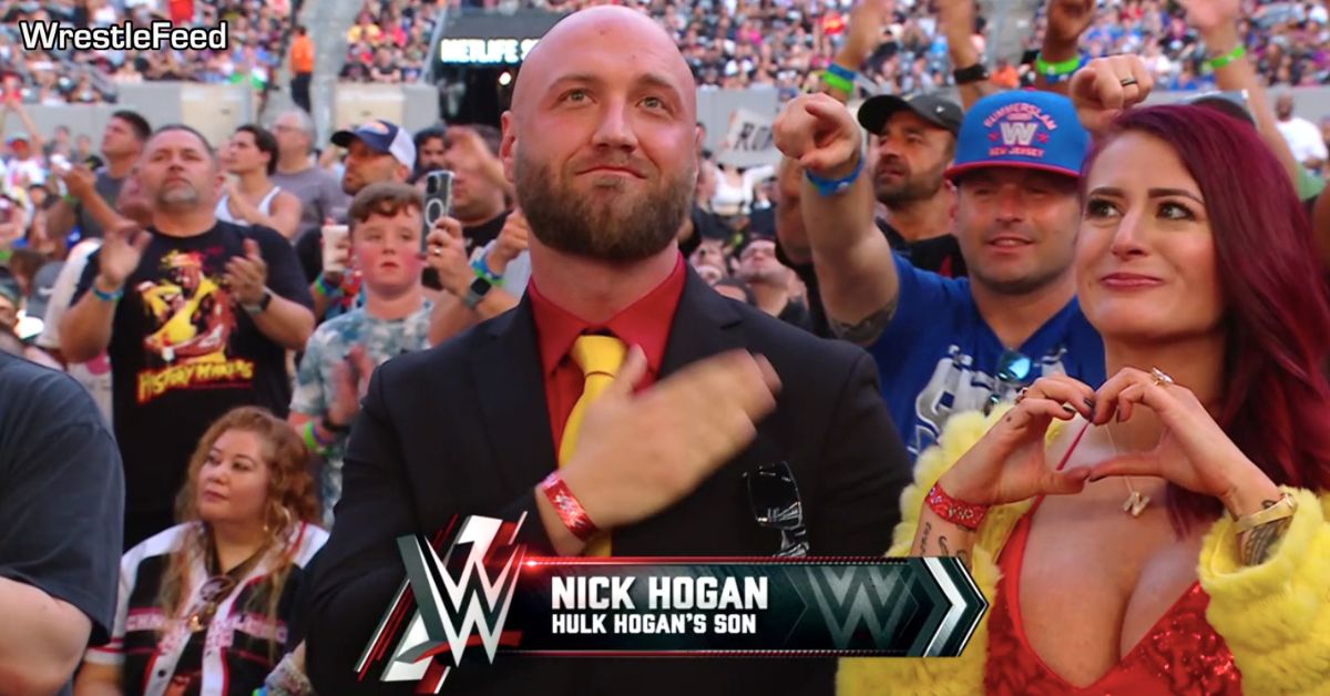 Nick Hogan Hulk Hogan Son with his wife at WWE SummerSlam 2025 WrestleFeed App