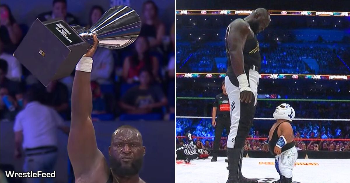 Omos returns wins Copa Bardahl Battle Royal Microman AAA TripleMania 2025 WrestleFeed App