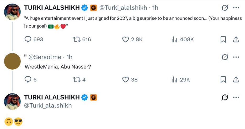 Turki Al-Sheikh WWE WrestleMania Saudi Arabia 2027