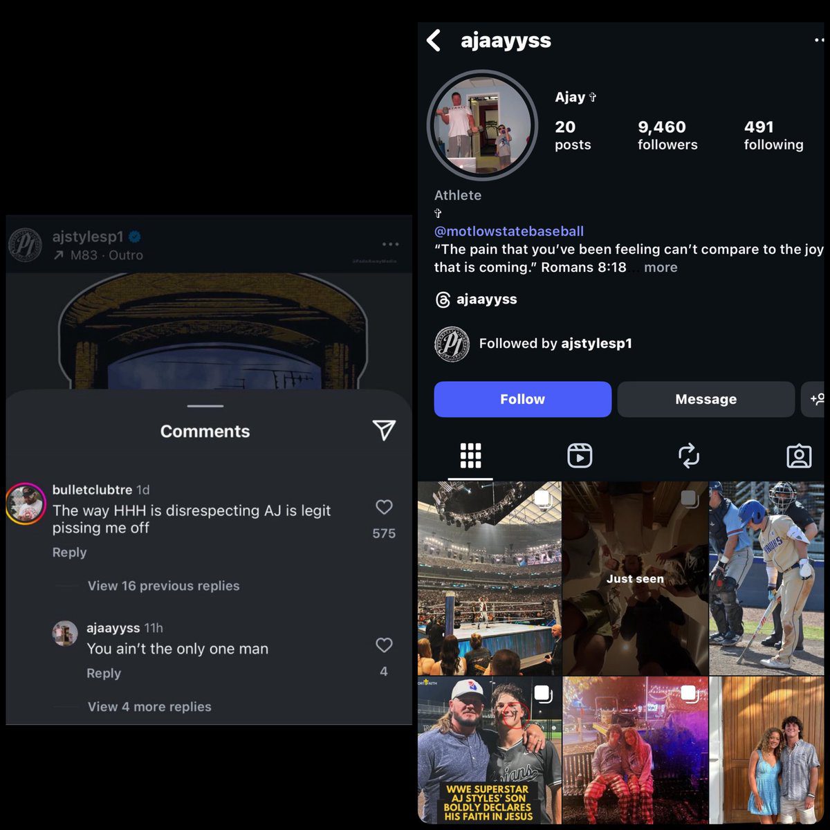 AJ Styles son not happy with father's booking