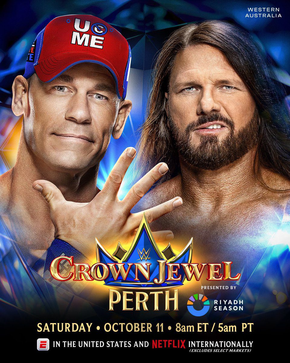 John Cena vs AJ Styles WWE Crown Jewel 2025