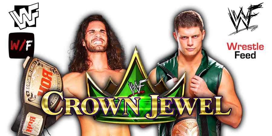 Seth Rollins vs Cody Rhodes 8 Crown Jewel 2025 WrestleFeed App