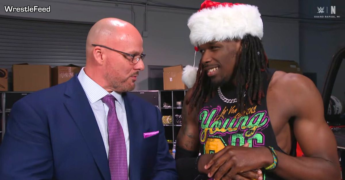 Adam Pearce Je'Von Evans WWE RAW December 22 2025 WrestleFeed App