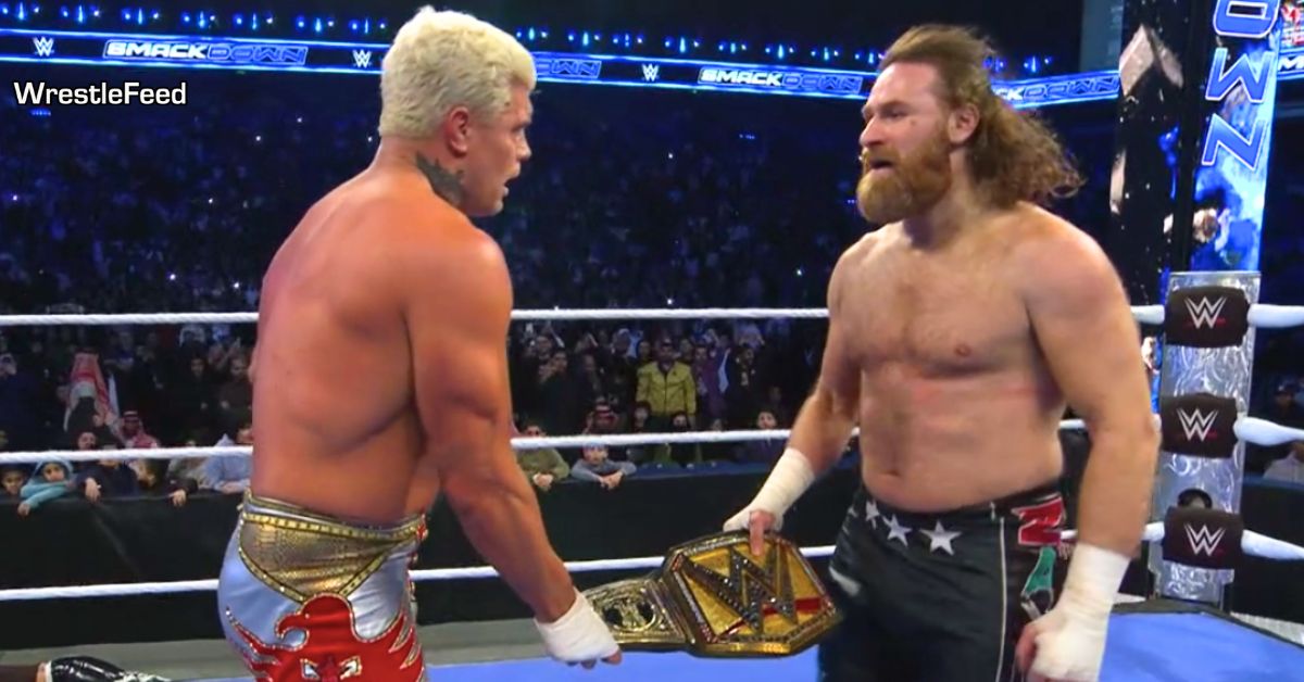 Cody Rhodes Sami Zayn Grab The Undisputed WWE Championship SmackDown January 30 2026 WrestleFeed App