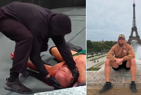 Grayson Waller Black Shoes Mystery Masked Man Attacker