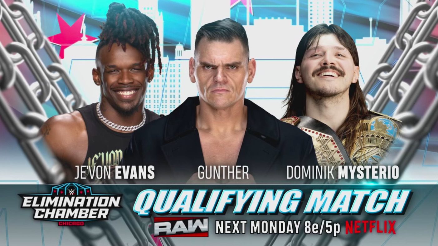 Je'Von Evans vs Gunther vs Dominik Mysterio