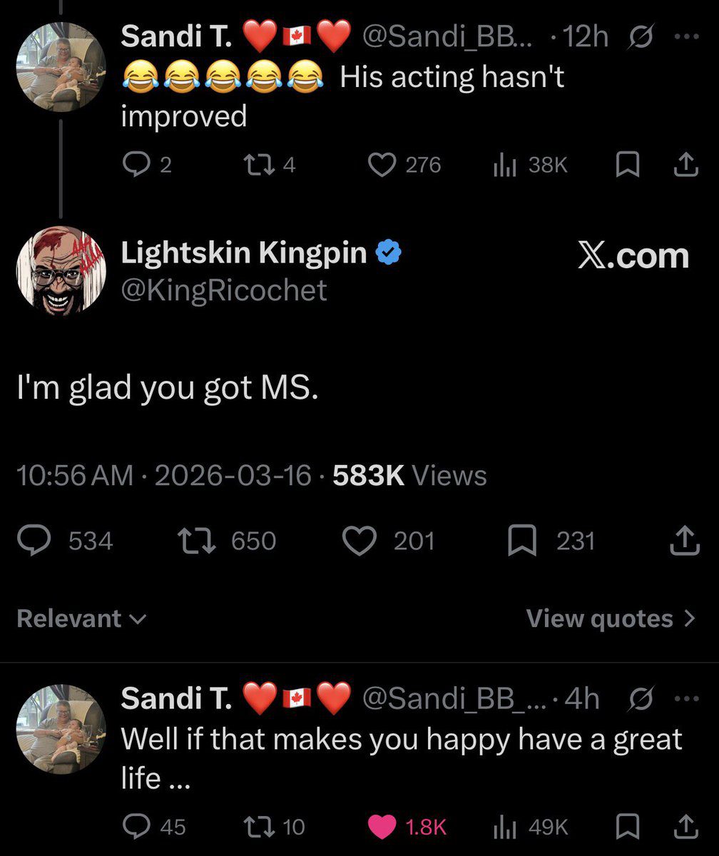 Ricochet Sandi MS Tweet